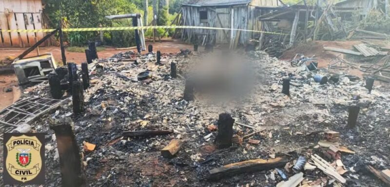 Paraná – Corpos de idoso e de quatro cachorros de estimação são encontrados carbonizados após casa pegar fogo