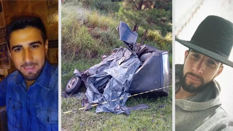 PR 151 – Primos morrem após carro bater de frente com caminhão e ficar destruído