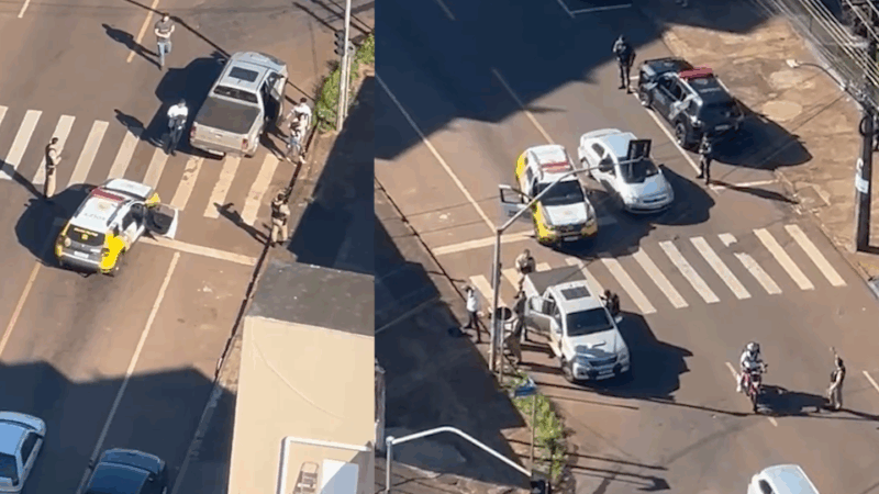 Cascavel – Falcão 12 ajuda viaturas da PM a recuperar caminhonete roubada