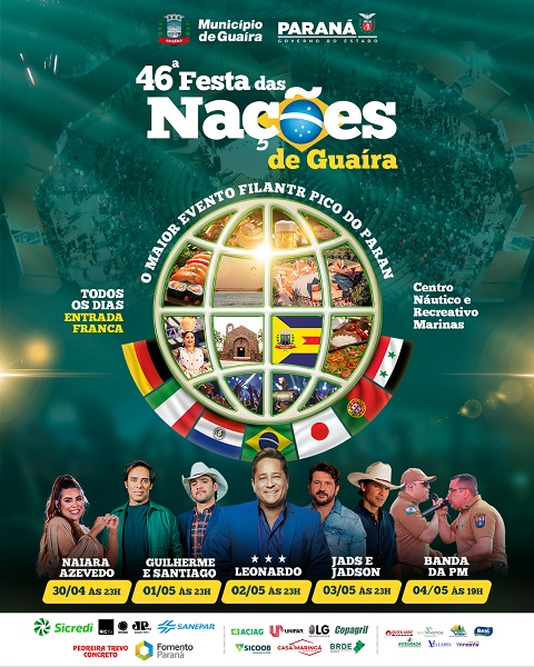 Guaíra – 46ª Festa das Nações começa hoje (30) e segue até domingo (4)