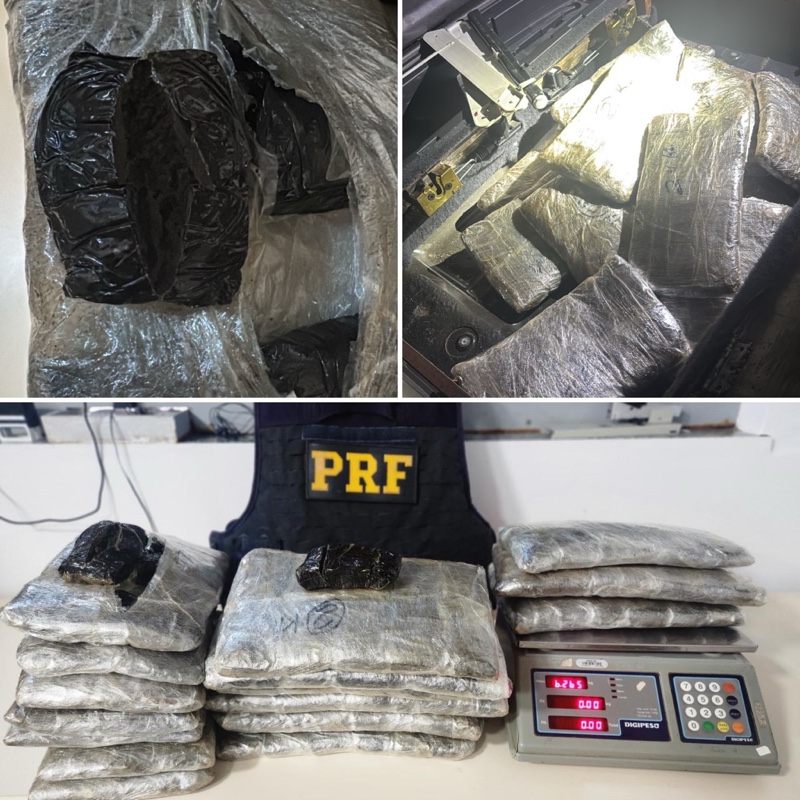 Guaíra – PRF encontra 34 kg de haxixe em carro transportado por guincho