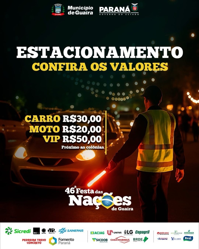 Guaíra – Estacionamento Oficial da 46ª Festa das Nações tem novidade: agora ainda mais barato