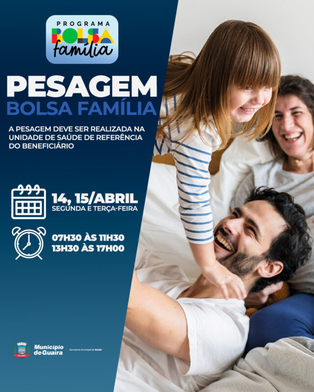 Guaíra – Município convoca beneficiários do Bolsa Família para pesagem obrigatória nos dias 14 e 15 de abril