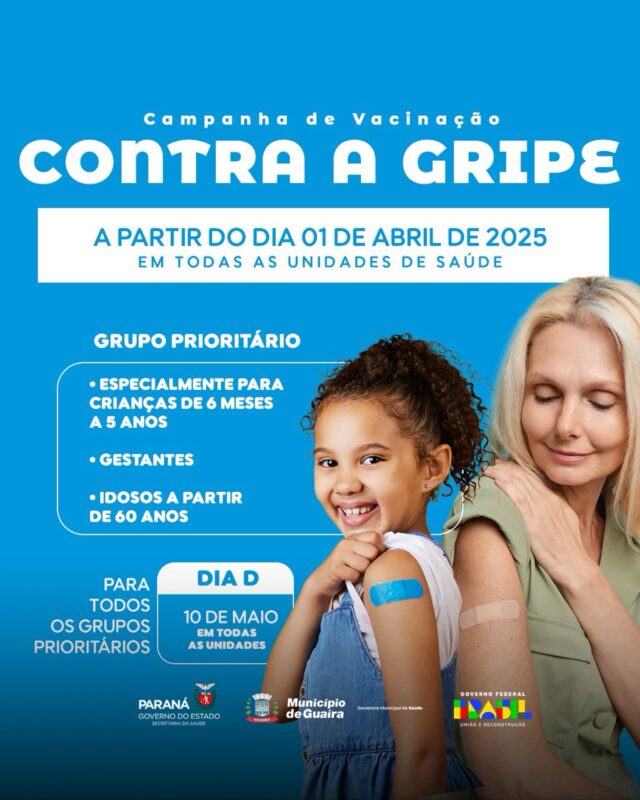 Saúde – Campanha de Vacinação contra a Gripe tem início em Guaíra
