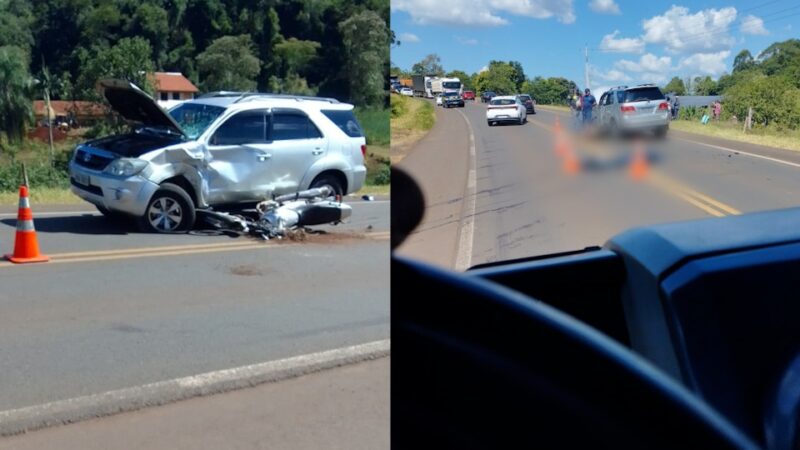 Capanema – Motociclista morre em batida com caminhonete na BR 163