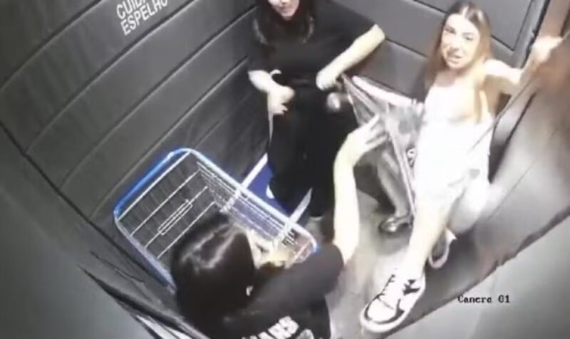 Paraná – Jovem fica pendurada por corda dentro de elevador e é salva por amigas