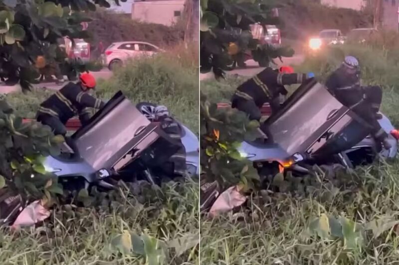 SP – PM aposentado morre após se assustar com tentativa de assalto e capotar carro dentro de canal