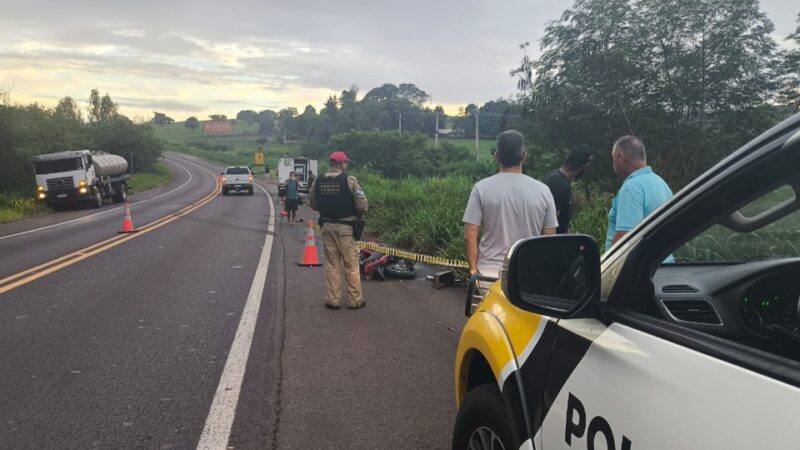 Umuarama – Motociclista morre ao bater de frente com caminhão na PR 323