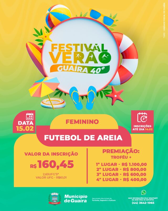 Esportes – Festival Verão Guaíra 40° chega  sua 3ª edição