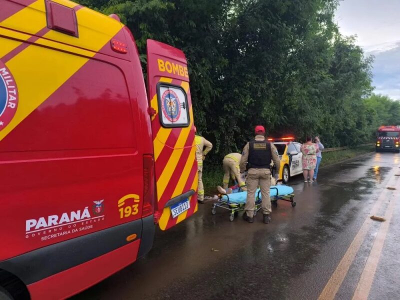 PRC 467 – Jovem de 26 anos fica ferido após sair da pista em Marechal Rondon