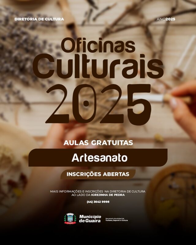 Guaíra – Inscrições abertas para as Oficinas Culturais 2025