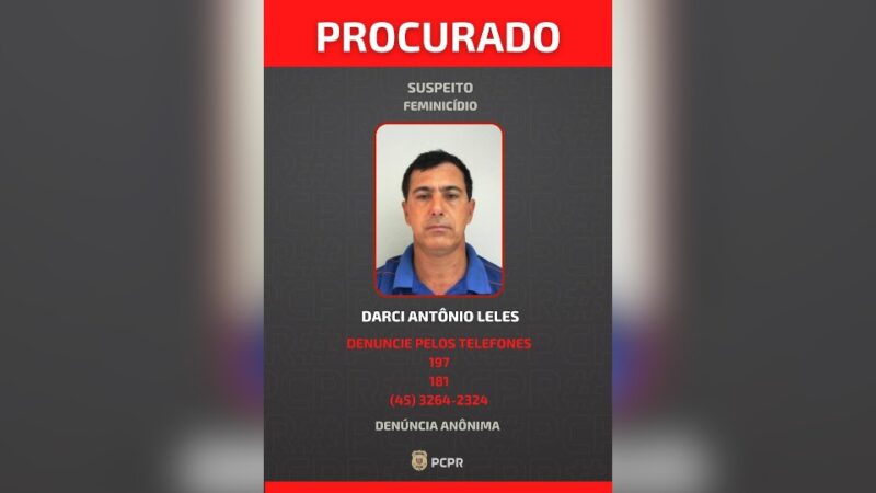 Medianeira – Acusado de matar a ex-mulher está foragido há mais de um ano
