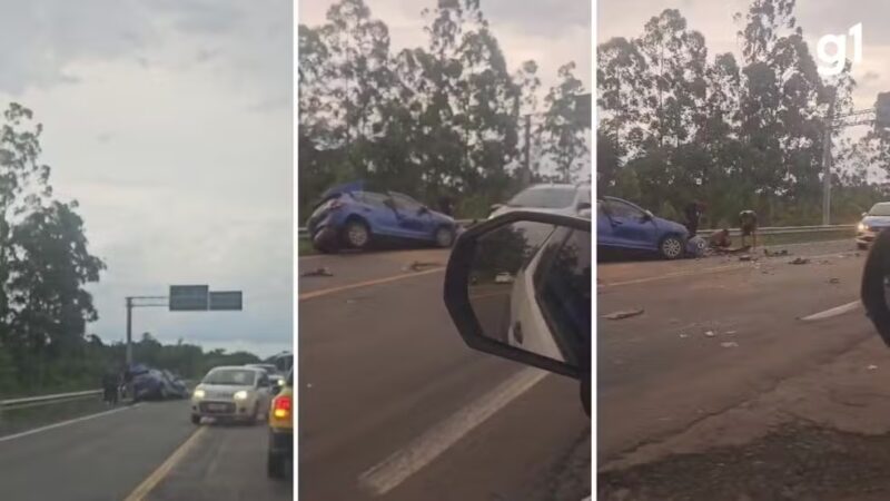 RS – Conselheira tutelar e filho morrem após carro bater contra micro-ônibus na RSC-287; uma criança está em estado grave