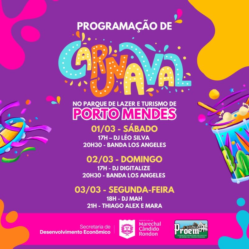Marechal – Feriadão de Carnaval terá programação especial no parque de lazer e turismo de Porto Mendes