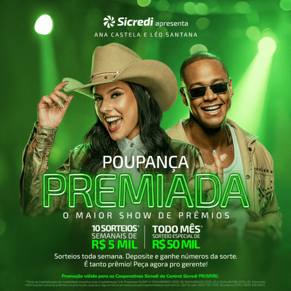 Destaque – Com premiação recorde de R$ 4,2 milhões, Sicredi lança 10ª edição da campanha Poupança Premiada