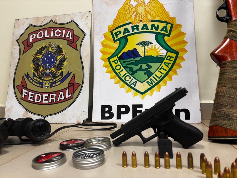 Guaíra – PF e BPFron prendem homem com 3 armas de fogo