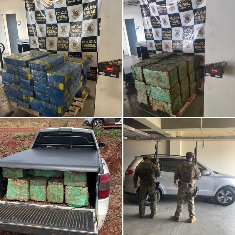 Guaíra – PF e BPFron apreendem 1,7 ton de maconha e prendem duas pessoas