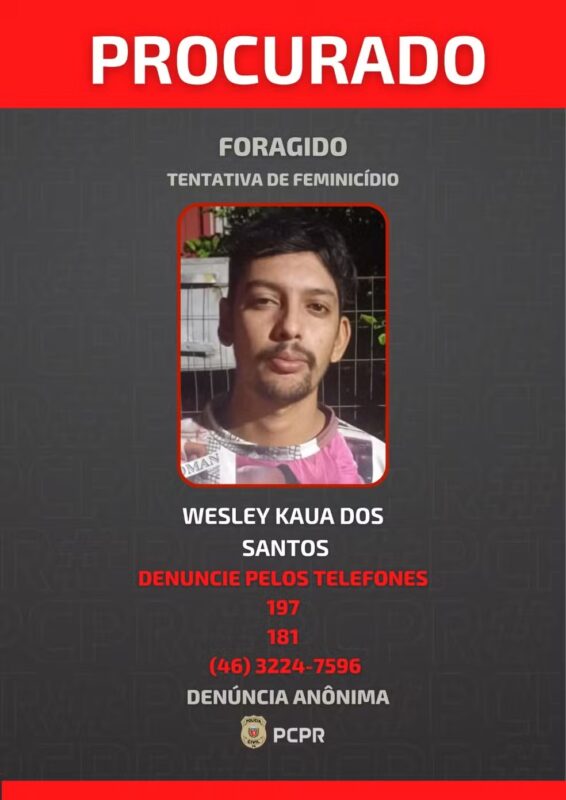 Segurança – Polícia divulga foto de jovem procurado por suspeita de esfaquear e atear fogo no corpo da mãe no PR