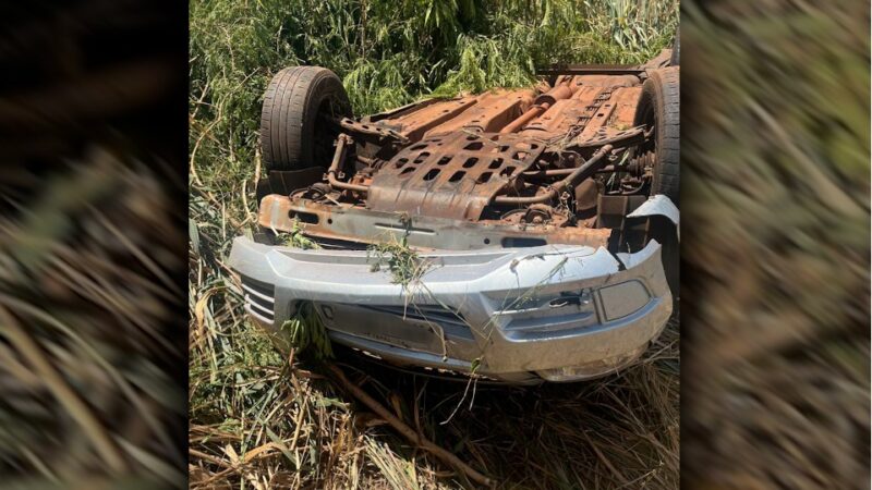 Palotina – Jovem fica ferido após capotamento na PR 364