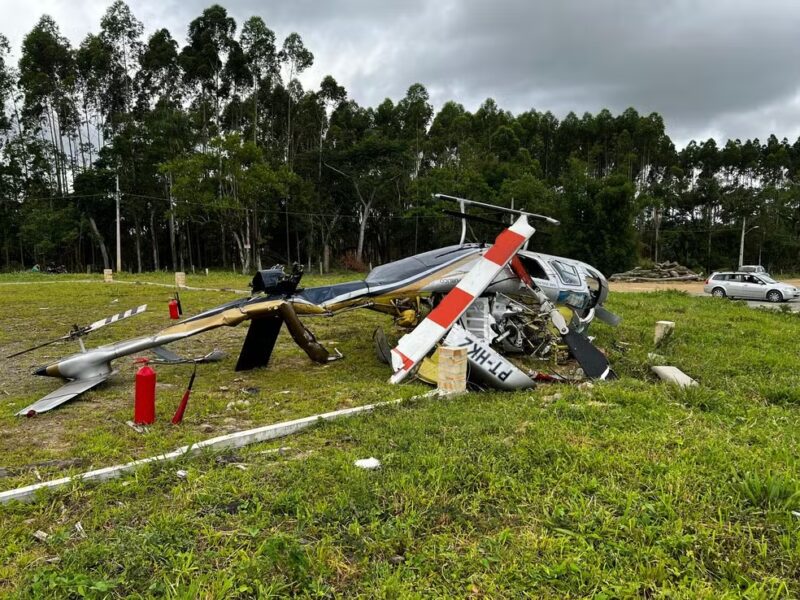 SC – Helicóptero cai com cinco pessoas a bordo