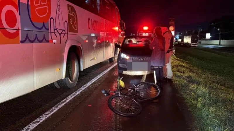 BR 277 – Ciclista fica gravemente ferido após ser atingido por carro em Cascavel