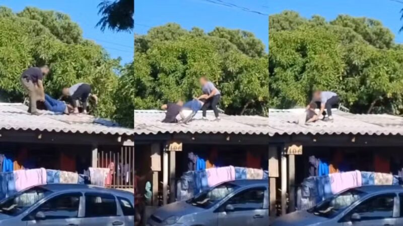 Medianeira – Policiais e suspeito caem de telhado durante perseguição após confronto
