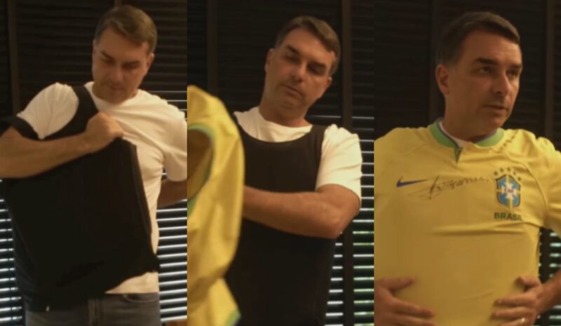 Eleições – Flávio veste colete  prova de balas em vídeo: “Não posso dar sopa ao azar”