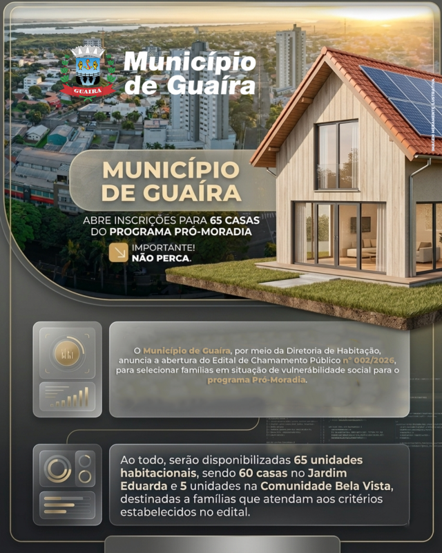 Habitação – Inscrições do Programa Pro Moradia encerram nesta sexta-feira (22)