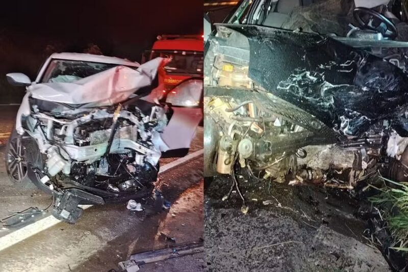 PR 486 – Carro invade contramão, bate em outros dois veículos e deixa dois mortos no Paraná