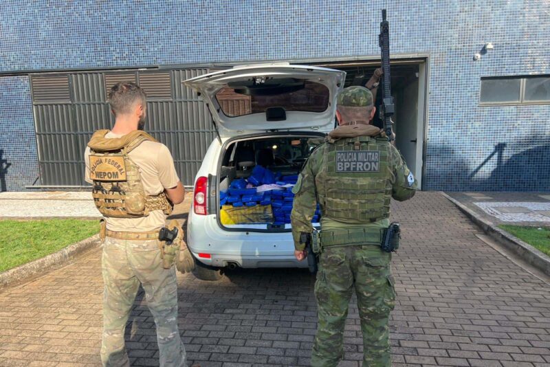Terra Roxa – PMPR e PF interceptam veículo com quase 200 quilos de maconha