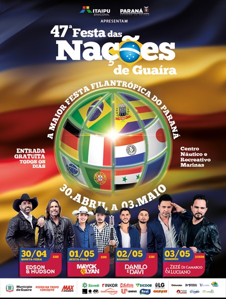 Destaque – Guaíra abre hoje a 47ª Festa das Nações, maior evento filantrópico do Paraná