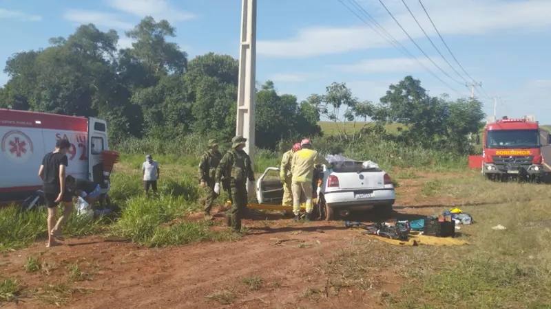 PR 364 – Capotamento deixa cinco pessoas feridas em Palotina