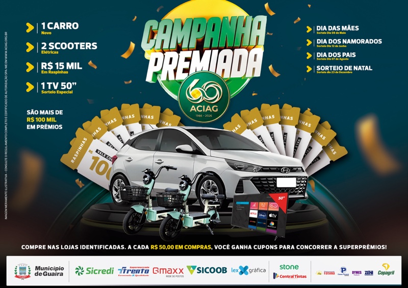 Campanha Premiada – Comércio de Guaíra investe em premiação para impulsionar vendas locais