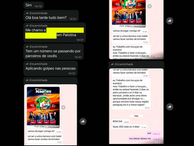 Guaíra – Organização da Festa das Nações alerta sobre golpes em nome do evento
