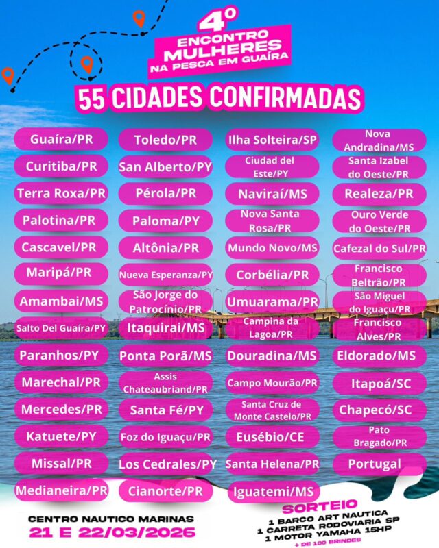 Turismo – Guaíra se prepara para a 4ª edição do encontro Mulheres na Pesca
