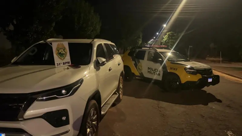 Palotina – Caminhonete furtada é recuperada após perseguição policial