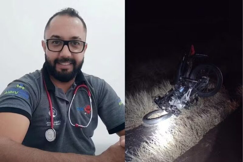 Paraná – Técnico de enfermagem morre após ser lançado a 80 metros em batida entre moto e carro