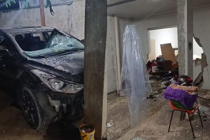 Segurança – Homem joga carro contra a própria casa após esposa não querer ter relações sexuais com ele, no Paraná