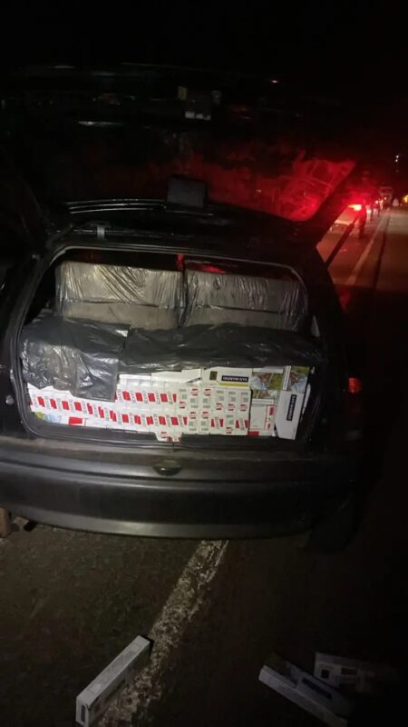 Terra Roxa – Carro carregado com cigarros contrabandeados é apreendido próximo  balsa