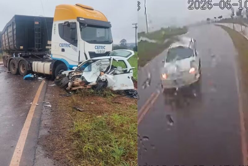Trânsito – Casal morre em grave acidente entre carro e caminhão no PR; três pessoas ficam feridas