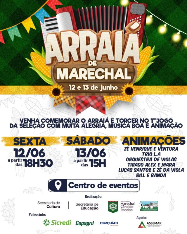 Evento – Arraiá Marechal 2026 promete dois dias de cultura, gastronomia e diversão para toda a família