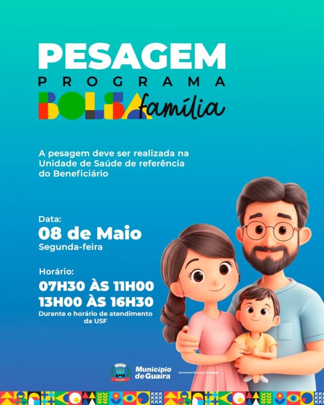Guaíra – Município orienta beneficiários sobre pesagem obrigatória do Bolsa Família