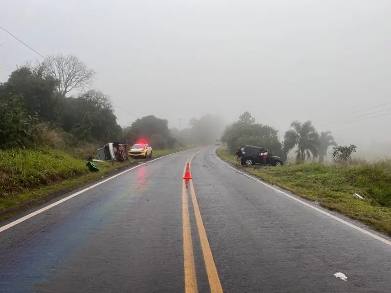 PR 471 – Três pessoas ficam feridas em acidente entre Catanduvas e Cafelândia